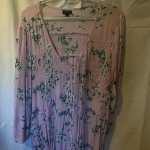 Torrid Pink Floral Flowy Shirt